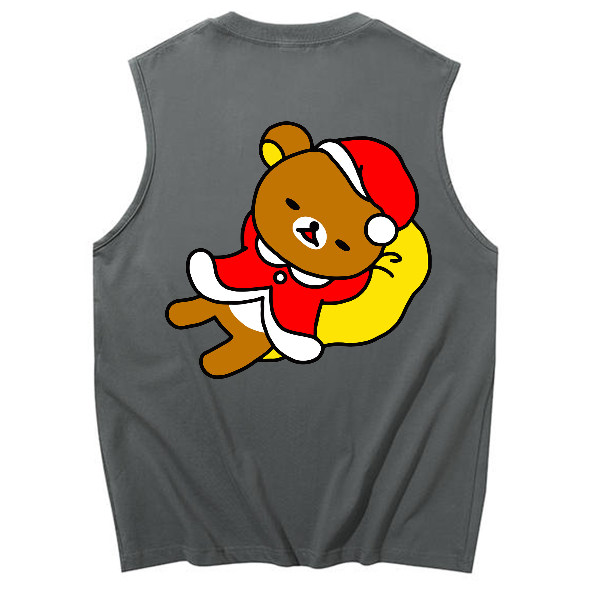 （画像用） リラックマ リラックマ キイロイトリ Rilakkuma Korilakkuma Kiiroitori コットン100％タンクトップ（背面プリント）
